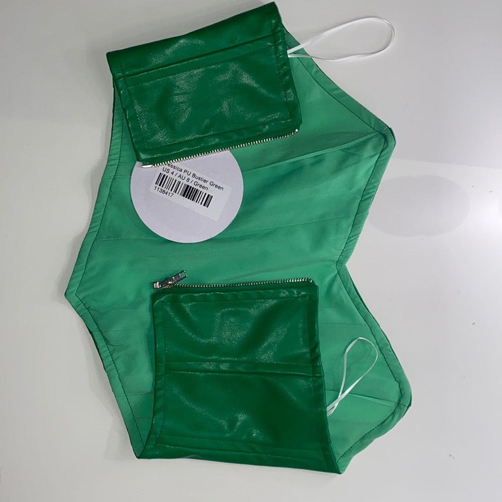 green strapless leather top new - Picture 4 of 10
